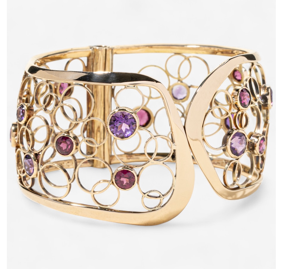Image 747247_ALTMORE1.jpg, Product 747-247 / Price $9,995.00, Estate Originals 14K Yellow Gold Amethyst and Garnet Hinged Cuff Bracelet from Estate Originals on TSC.ca's Jewellery department