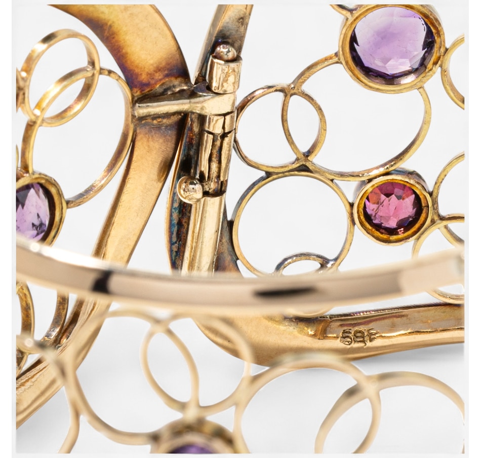 Image 747247_ALTMORE4.jpg, Product 747-247 / Price $9,995.00, Estate Originals 14K Yellow Gold Amethyst and Garnet Hinged Cuff Bracelet from Estate Originals on TSC.ca's Jewellery department