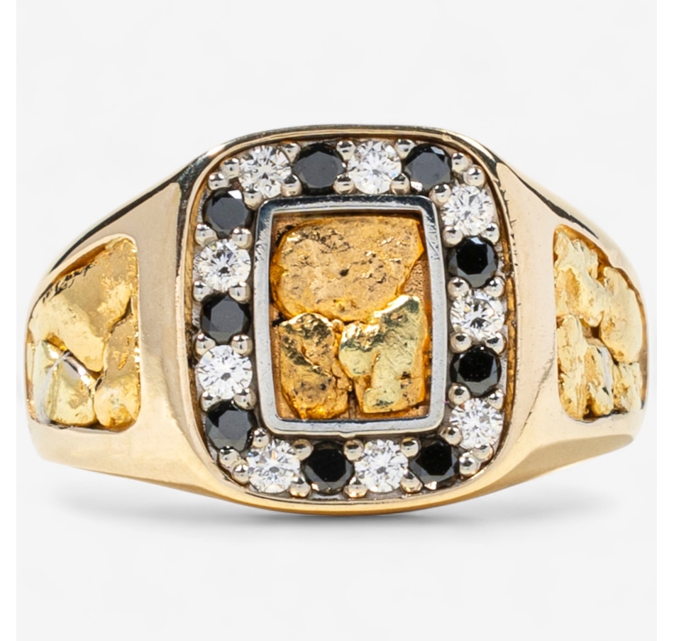 Image 747249.jpg, Product 747-249 / Price $3,895.00, Estate Originals 14K Yellow Gold Black and White Diamond Nugget Ring from Estate Originals on TSC.ca's Jewellery department