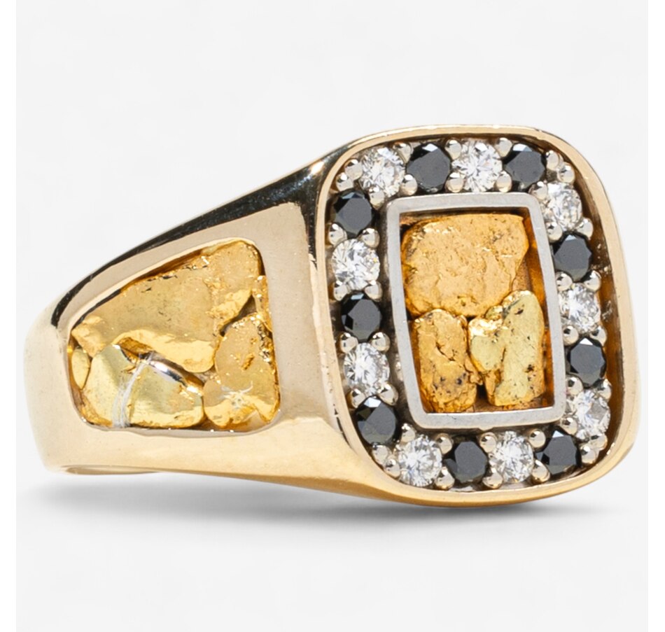 Image 747249_ALTMORE1.jpg, Product 747-249 / Price $3,895.00, Estate Originals 14K Yellow Gold Black and White Diamond Nugget Ring from Estate Originals on TSC.ca's Jewellery department