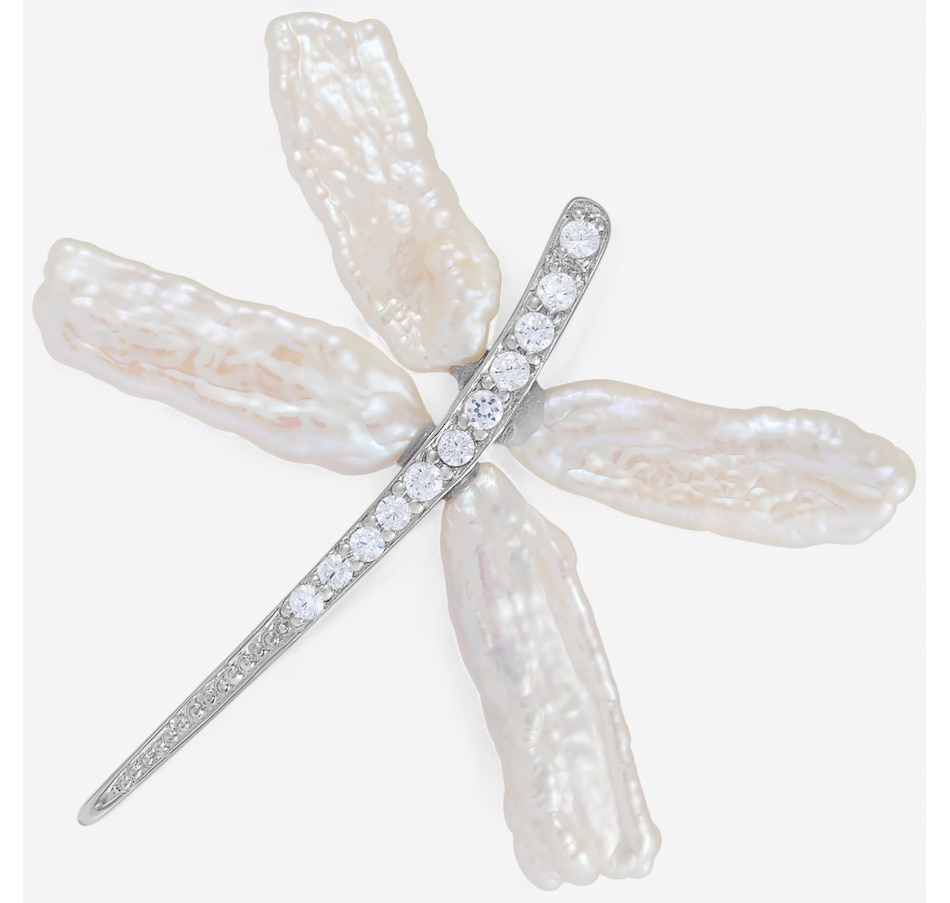 Image 747250.jpg, Product 747-250 / Price $119.99, Splendid Pearls Sterling Silver Rhodium Plate Keshi FreshWater Cubic Zirconia from Splendid Pearls on TSC.ca's Jewellery department