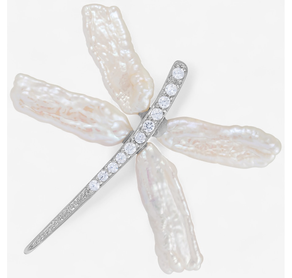 Image 747250_ALTMORE1.jpg, Product 747-250 / Price $119.99, Splendid Pearls Sterling Silver Rhodium Plate Keshi FreshWater Cubic Zirconia from Splendid Pearls on TSC.ca's Jewellery department