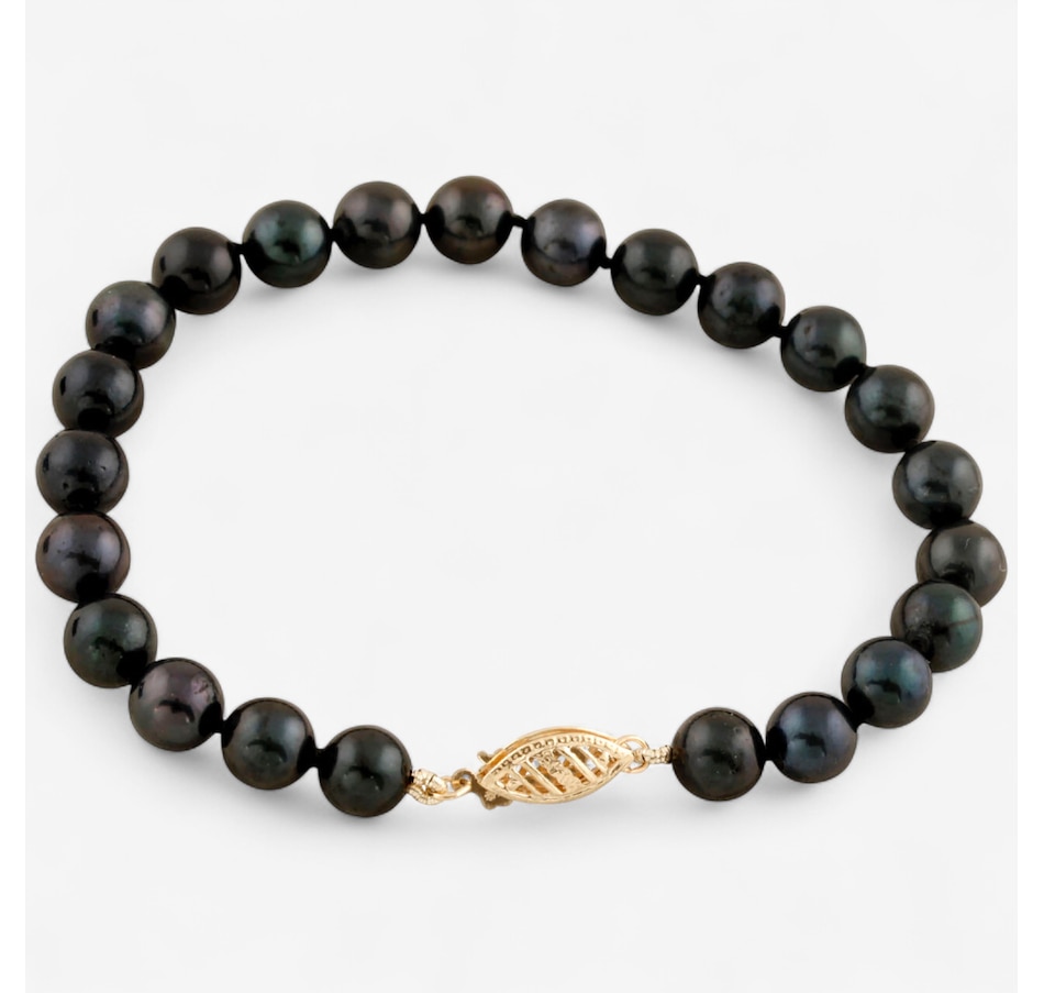 Image 747257.jpg, Product 747-257 / Price $449.99, Splendid Pearls 14K Yellow Gold Black Akoya Pearl Bracelet from Splendid Pearls on TSC.ca's Jewellery department