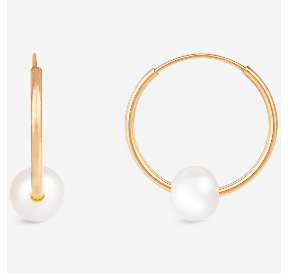 Image 747269.jpg, Product 747-269 / Price $149.99, Splendid Pearls 14K Yellow Gold Fresh Water Pearl Endless Hoop Earrings from Splendid Pearls on TSC.ca's Jewellery department