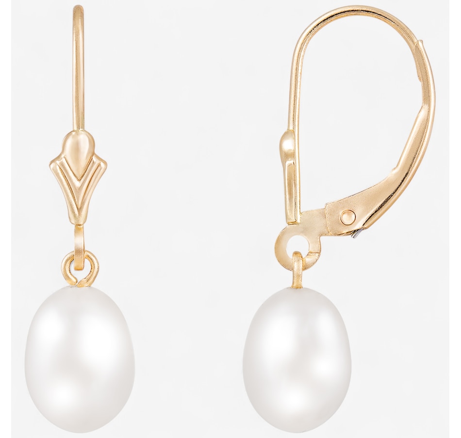 Image 747276.jpg, Product 747-276 / Price $349.99, Splendid Pearls 14K Yellow Gold Fresh Water Pearl Dangle Earrings from Splendid Pearls on TSC.ca's Jewellery department