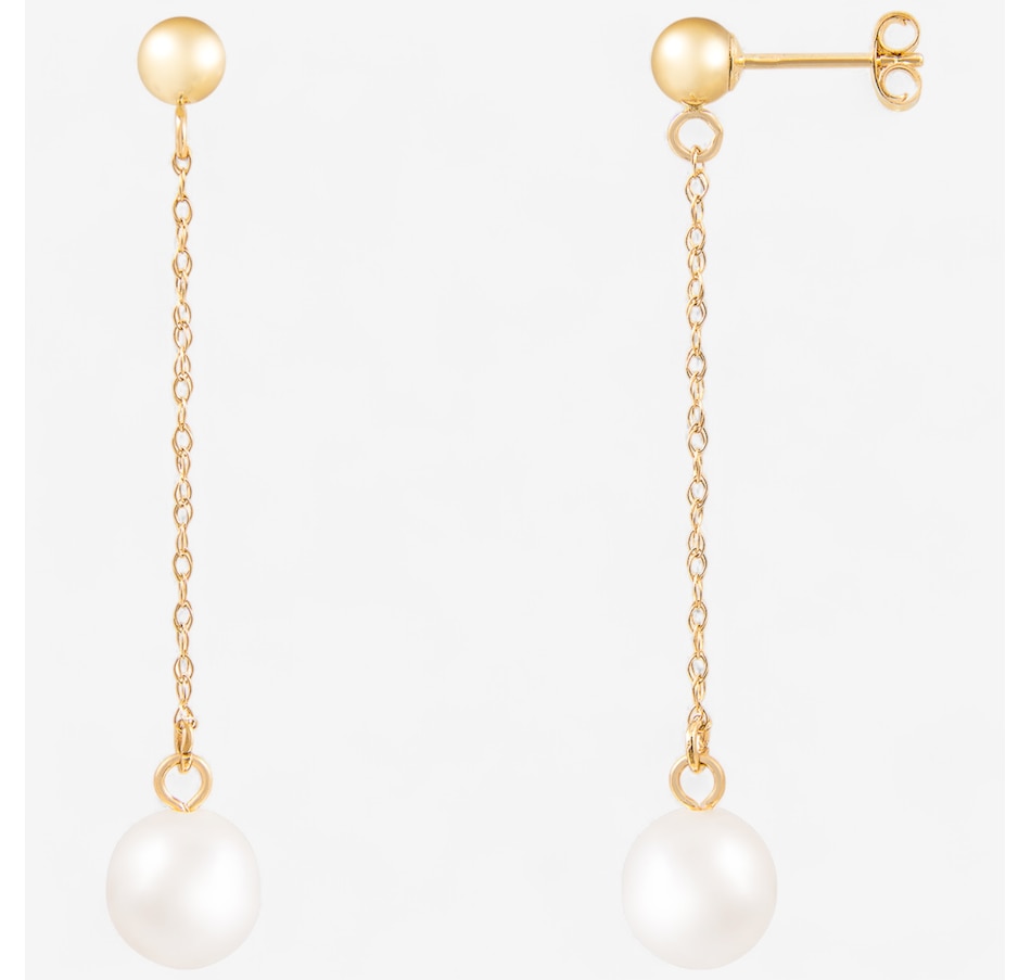 Image 747280.jpg, Product 747-280 / Price $139.99, Splendid Pearls 14K Yellow Gold Fresh Water Pearl Dangle Post Earrings from Splendid Pearls on TSC.ca's Jewellery department
