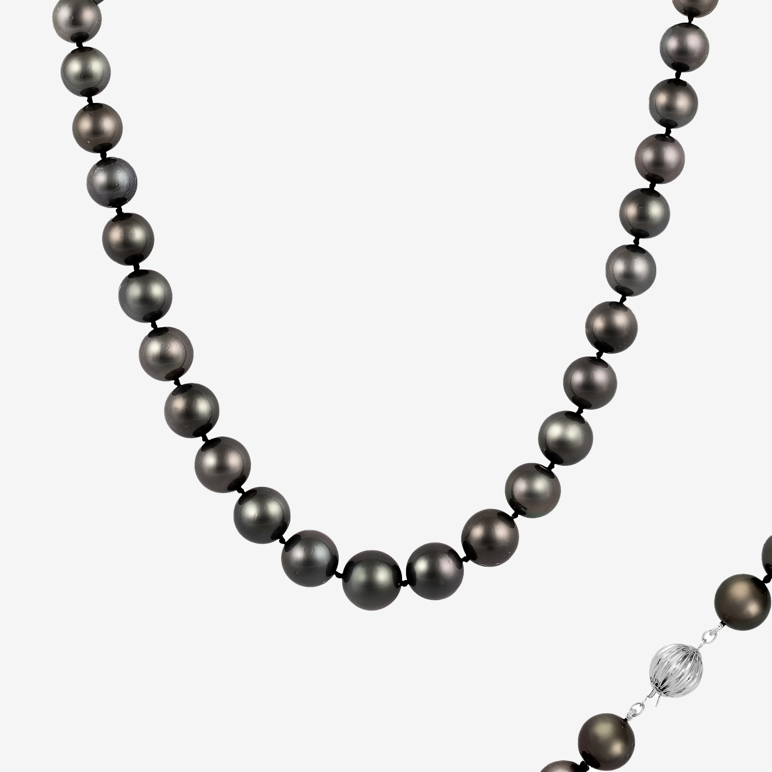Splendid Pearls 14K White Gold Graduated Tahitian Pearl Necklace