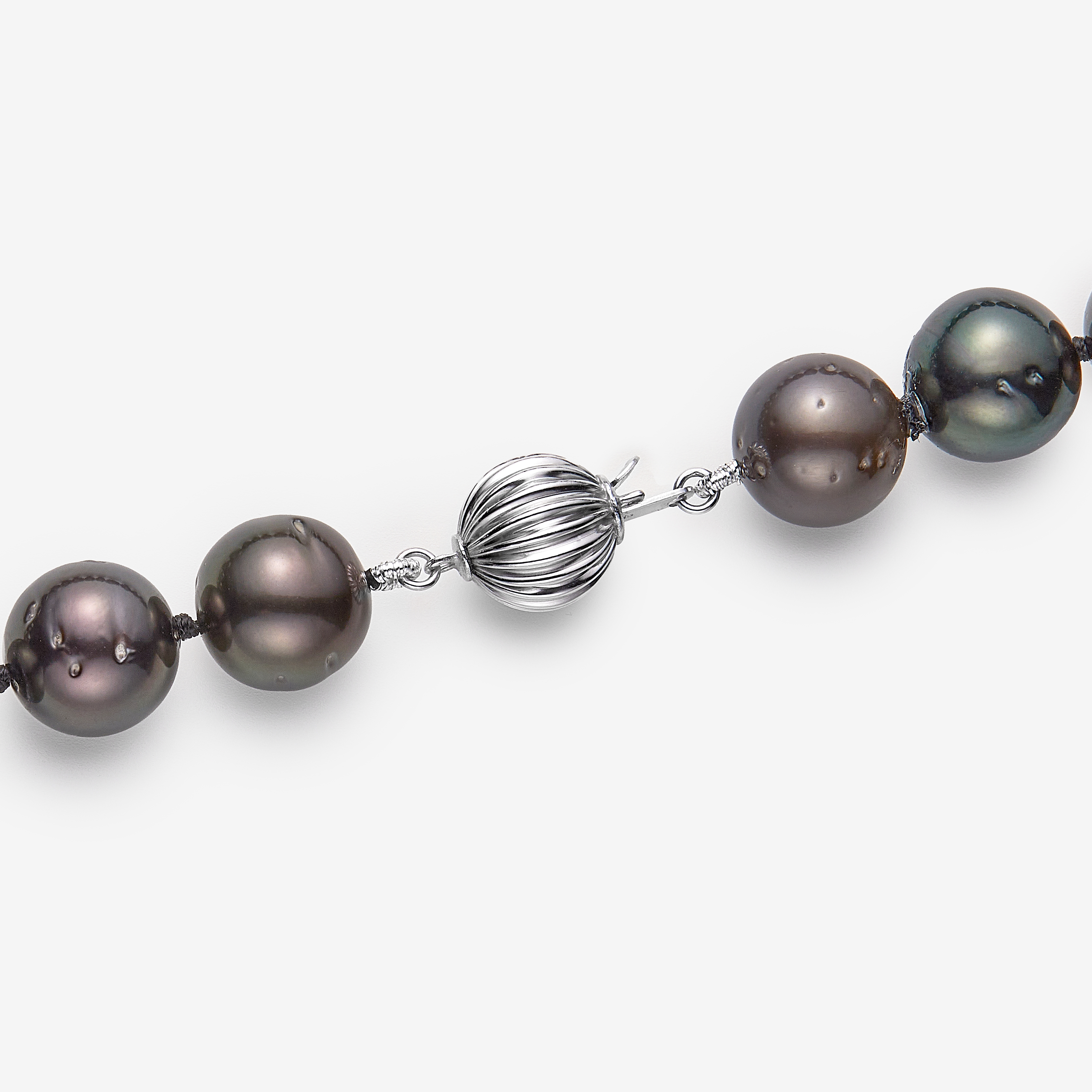Splendid Pearls 14K White Gold Graduated Tahitian Pearl Necklace