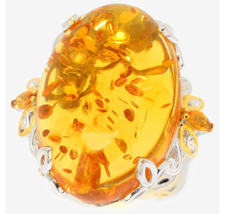 Image 747338.jpg, Product 747-338 / Price $239.99, Gems En Vogue Palladium Silver Amber Ring from Gems En Vogue on TSC.ca's Jewellery department