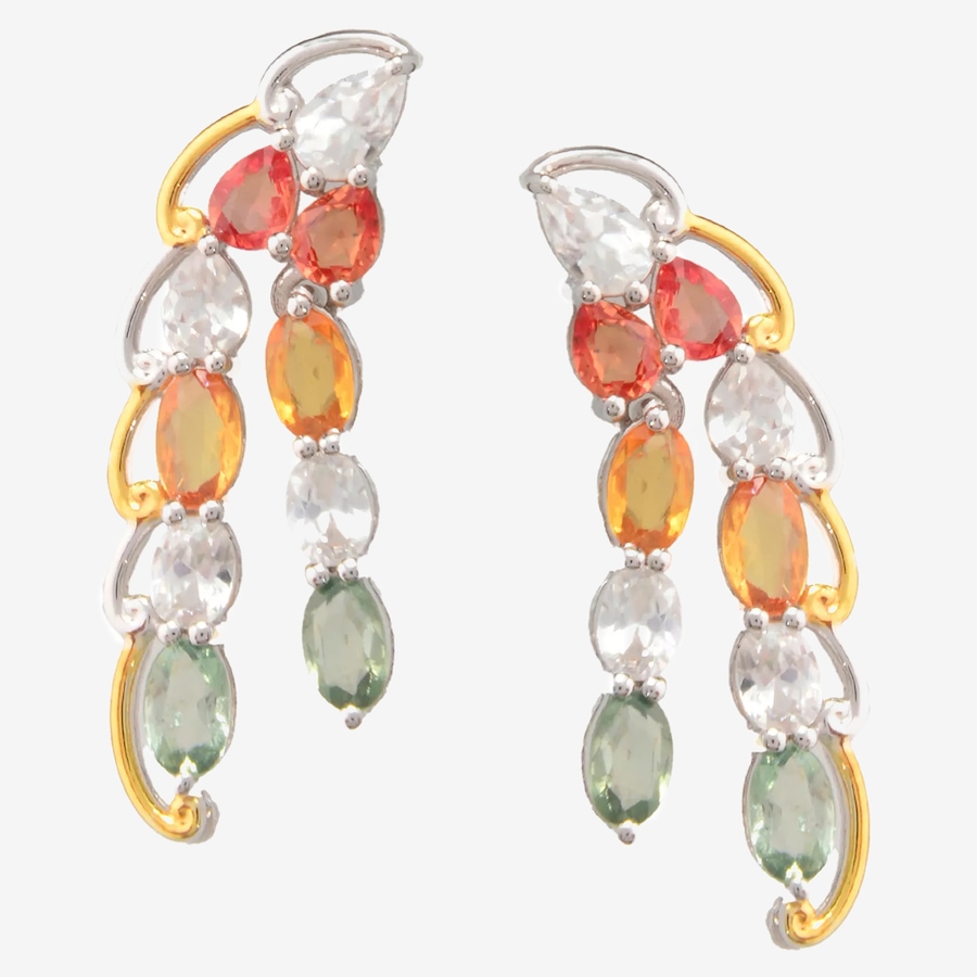 Image 747339.jpg, Product 747-339 / Price $299.99, Gems En Vogue Palladium Silver Pastel Sapphire And White Zircon Drop Earrings from Gems En Vogue on TSC.ca's Jewellery department