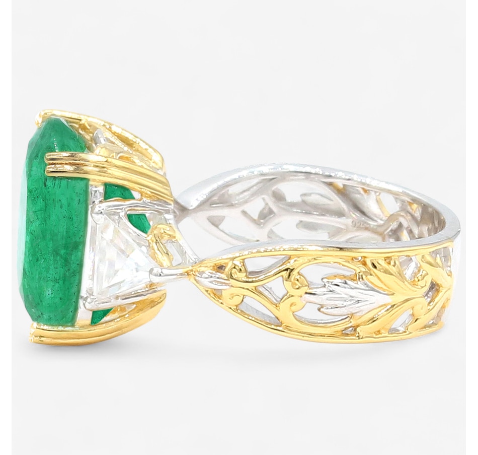 Image 747340_ALTMORE1.jpg, Product 747-340 / Price $299.99, Gems en Vogue Palladium Silver Zambian Emerald and White Zircon Ring from Gems En Vogue on TSC.ca's Jewellery department