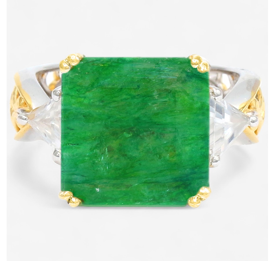 Image 747340_OTGN.jpg, Product 747-340 / Price $299.99, Gems en Vogue Palladium Silver Zambian Emerald and White Zircon Ring from Gems En Vogue on TSC.ca's Jewellery department