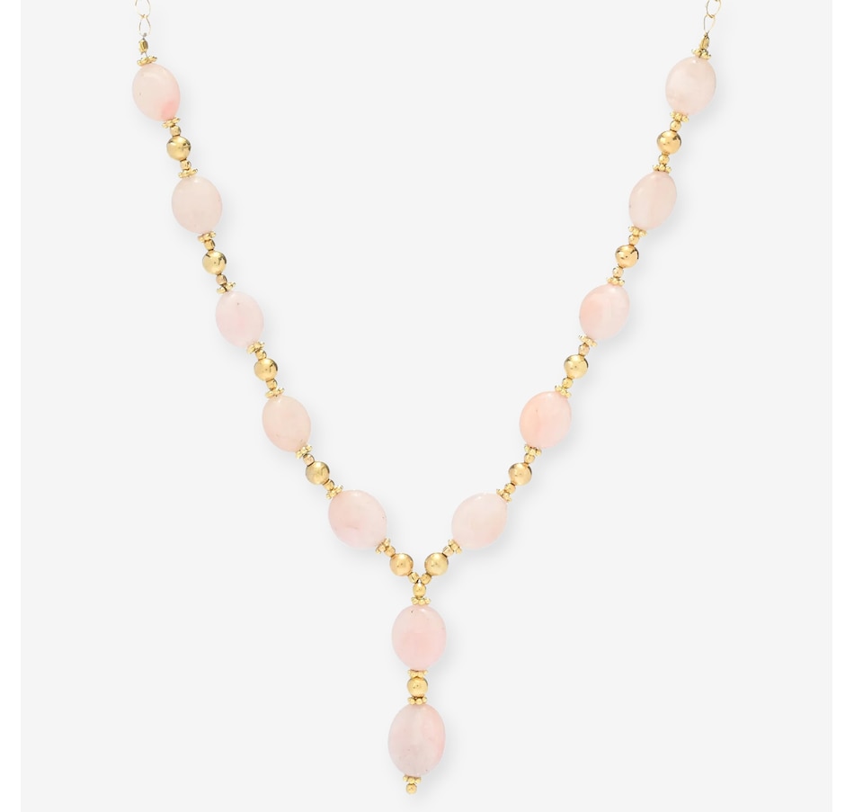 Image 747348.jpg, Product 747-348 / Price $379.99, Gems en Vogue Palladium Silver Tumbled Bead Morganite Necklace from Gems En Vogue on TSC.ca's Jewellery department