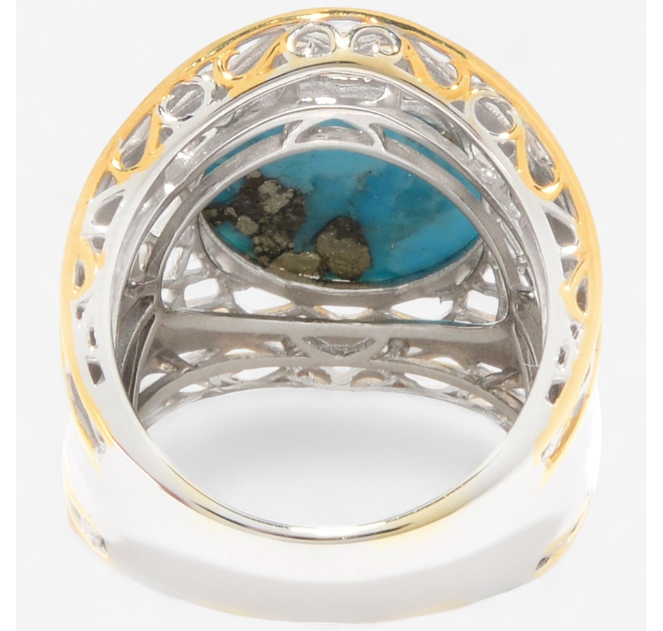 Image 747364_ALTMORE2.jpg, Product 747-364 / Price $179.99, Gems en Vogue Palladium Silver Pyrite Turquoise Round Ring from Gems En Vogue on TSC.ca's Jewellery department