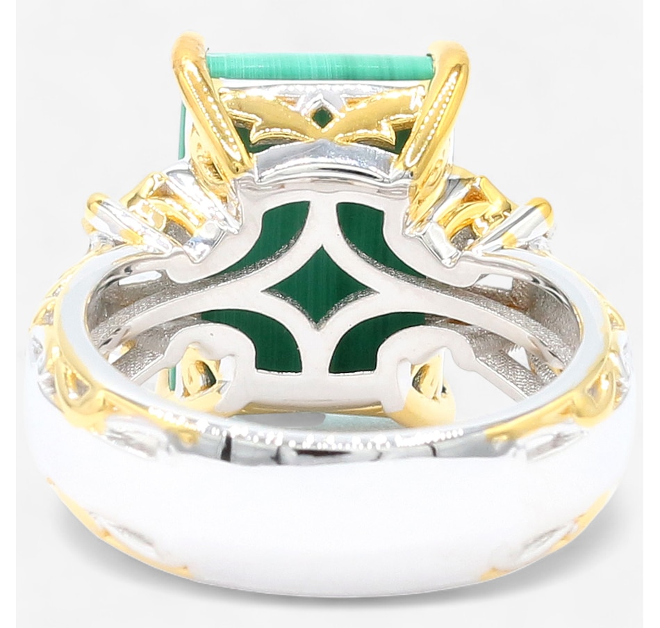 Image 747376_ALTMORE2.jpg, Product 747-376 / Price $119.99, Gems en Vogue Palladium Silver Malachite and White Zircon Ring from Gems En Vogue on TSC.ca's Jewellery department