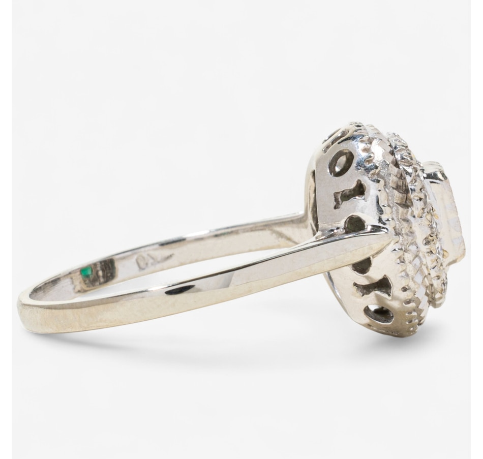 Image 747379_ALTMORE2.jpg, Product 747-379 / Price $2,295.00, 18K White Gold Emerald Cut Emerald and Diamond Ring from Estate Originals on TSC.ca's Jewellery department