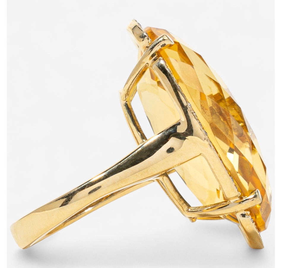 Image 747382_ALTMORE2.jpg, Product 747-382 / Price $3,295.00, 18K Yellow Gold 22.86 Carat Checkerboard Cut Citrine and Diamond Ring from Estate Originals on TSC.ca's Jewellery department