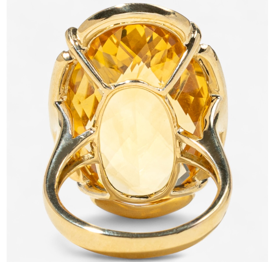 Image 747382_ALTMORE3.jpg, Product 747-382 / Price $3,295.00, 18K Yellow Gold 22.86 Carat Checkerboard Cut Citrine and Diamond Ring from Estate Originals on TSC.ca's Jewellery department