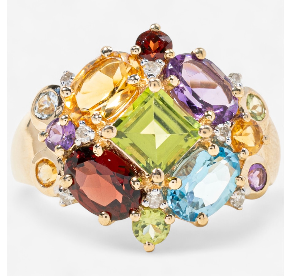 Image 747384.jpg, Product 747-384 / Price $2,195.00, 14KT Yellow Gold Multi-Gemstone and Diamond Ring from Estate Originals on TSC.ca's Jewellery department
