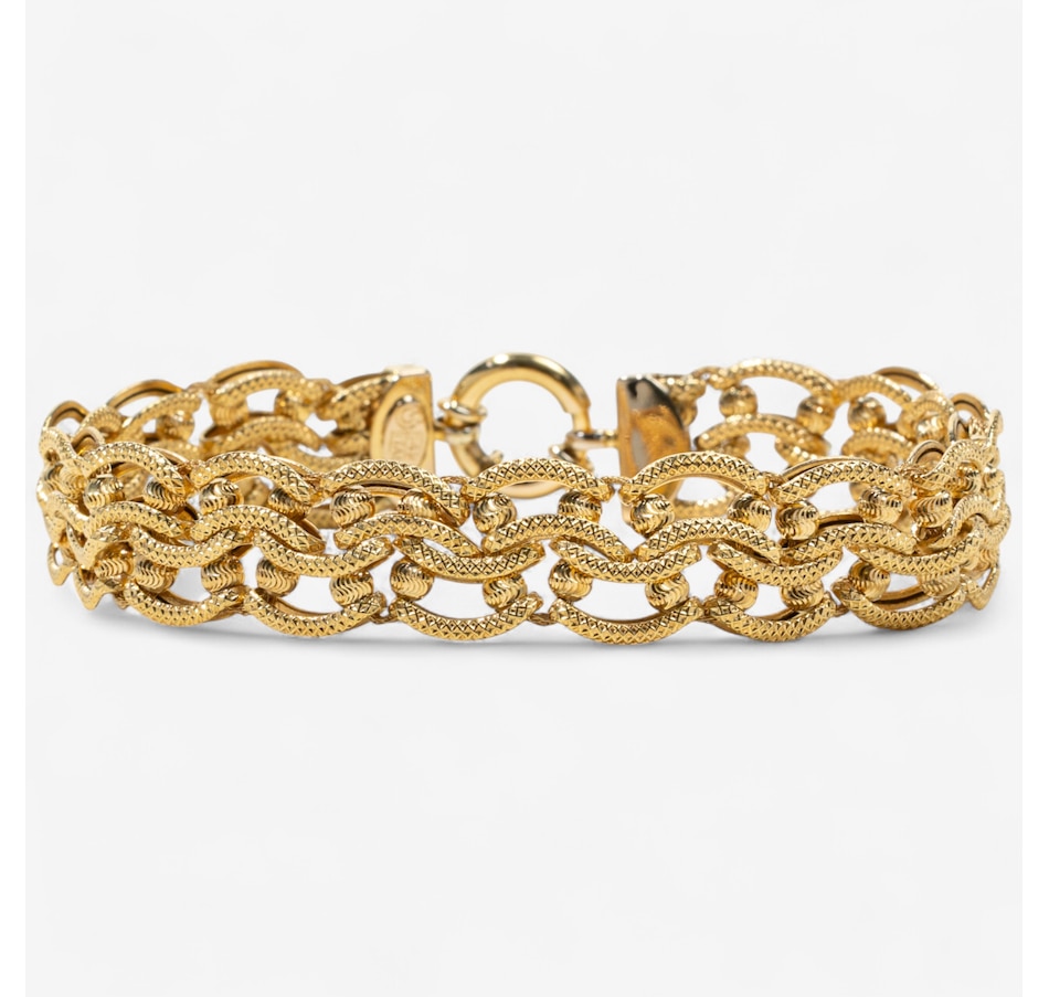 Image 747389.jpg, Product 747-389 / Price $2,495.00, Italian Made 14KT Yellow Gold 7.25" Fancy Design Bracelet from Estate Originals on TSC.ca's Jewellery department