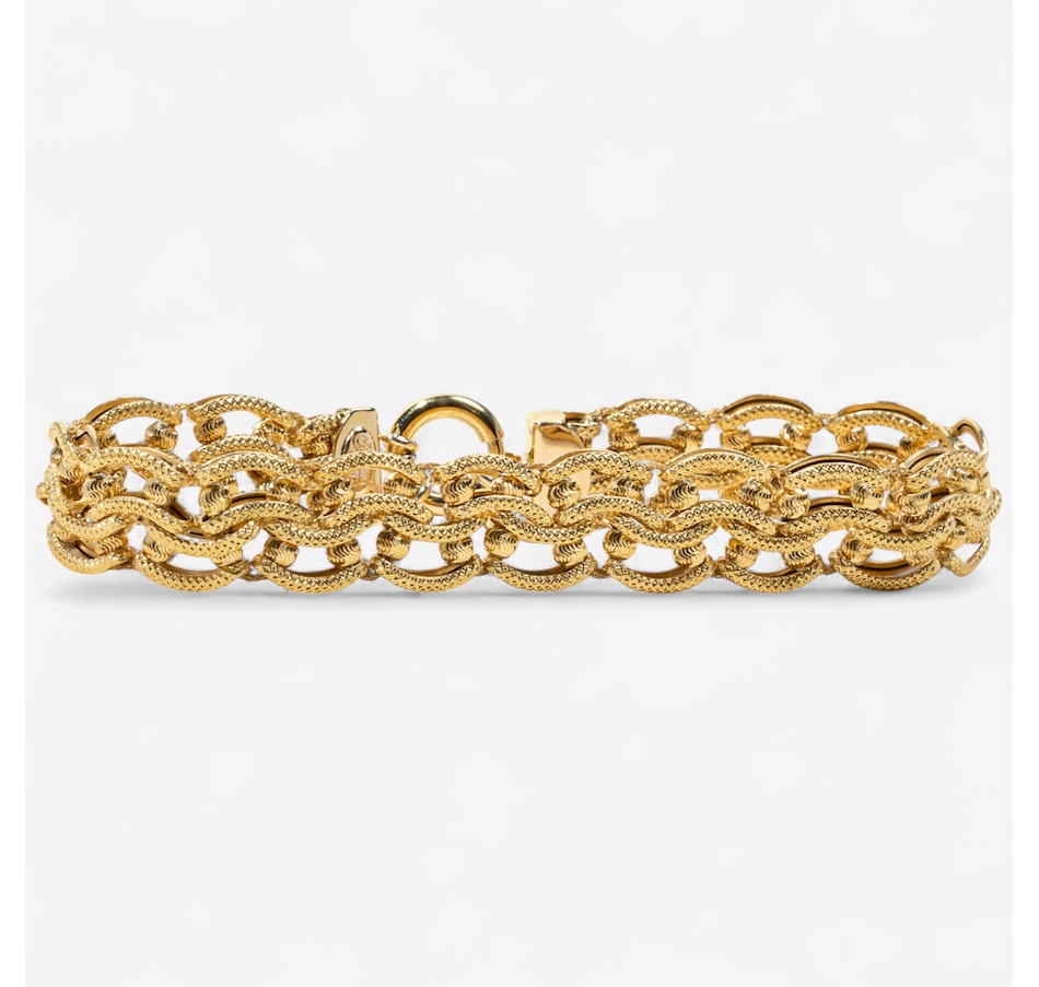 Image 747389_ALTMORE2.jpg, Product 747-389 / Price $2,495.00, Italian Made 14KT Yellow Gold 7.25" Fancy Design Bracelet from Estate Originals on TSC.ca's Jewellery department