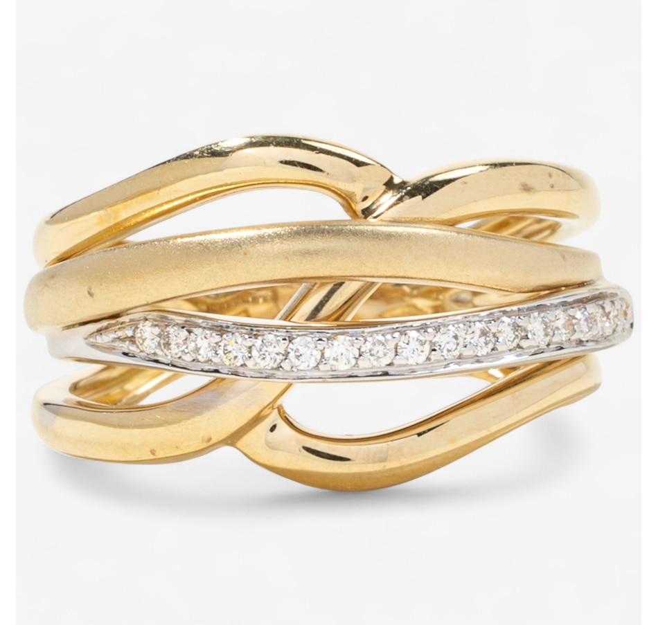 Image 747413.jpg, Product 747-413 / Price $2,995.00, 18K Yellow and White Gold Diamond-Set Crossover RIng from Estate Originals on TSC.ca's Jewellery department