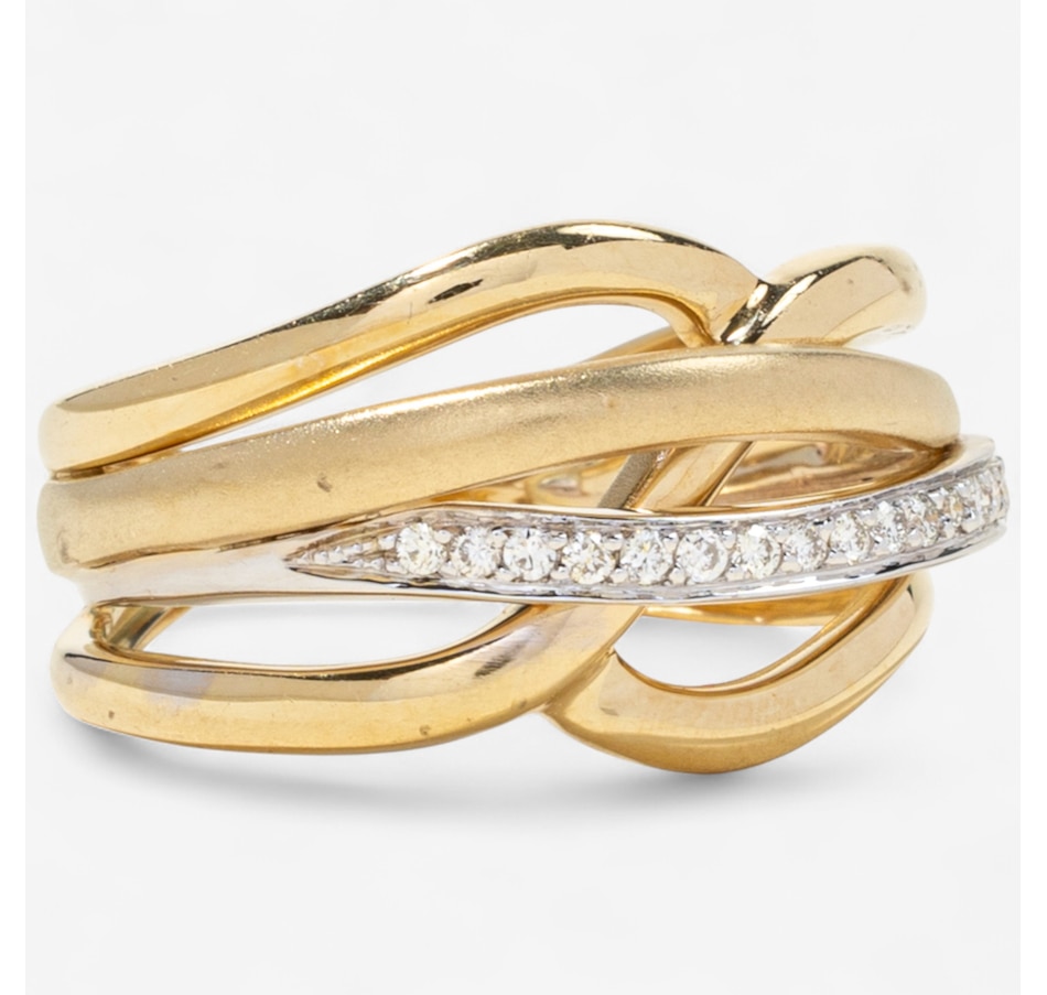 Image 747413_ALTMORE1.jpg, Product 747-413 / Price $2,995.00, 18K Yellow and White Gold Diamond-Set Crossover RIng from Estate Originals on TSC.ca's Jewellery department