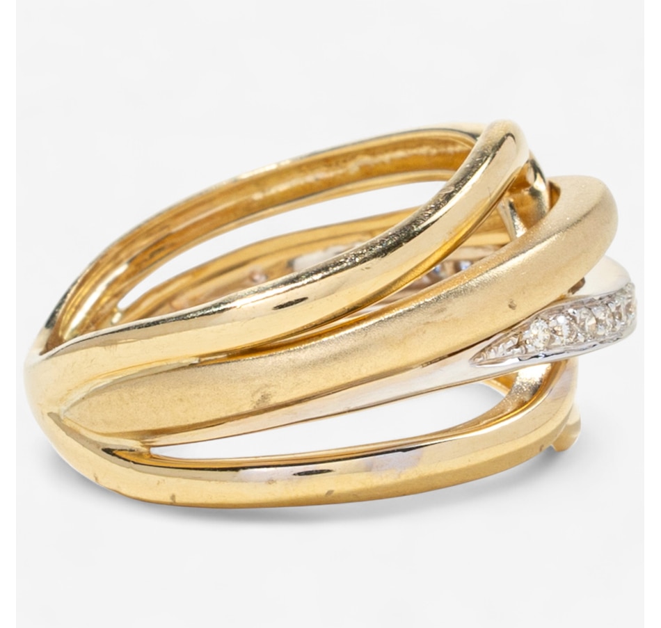 Image 747413_ALTMORE2.jpg, Product 747-413 / Price $2,995.00, 18K Yellow and White Gold Diamond-Set Crossover RIng from Estate Originals on TSC.ca's Jewellery department