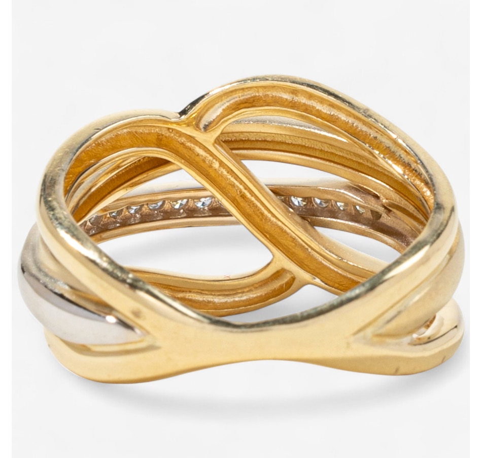 Image 747413_ALTMORE3.jpg, Product 747-413 / Price $2,995.00, 18K Yellow and White Gold Diamond-Set Crossover RIng from Estate Originals on TSC.ca's Jewellery department