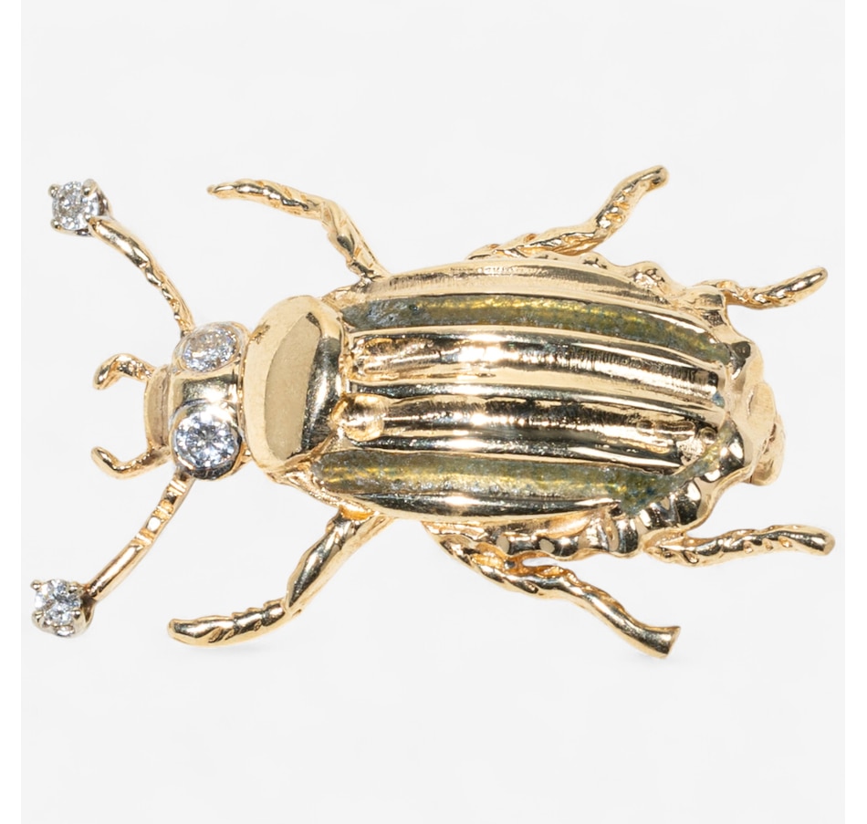 Image 747414.jpg, Product 747-414 / Price $1,995.00, 14K Yellow Gold Beetle Motif Brooch, set with Diamonds from Estate Originals on TSC.ca's Jewellery department