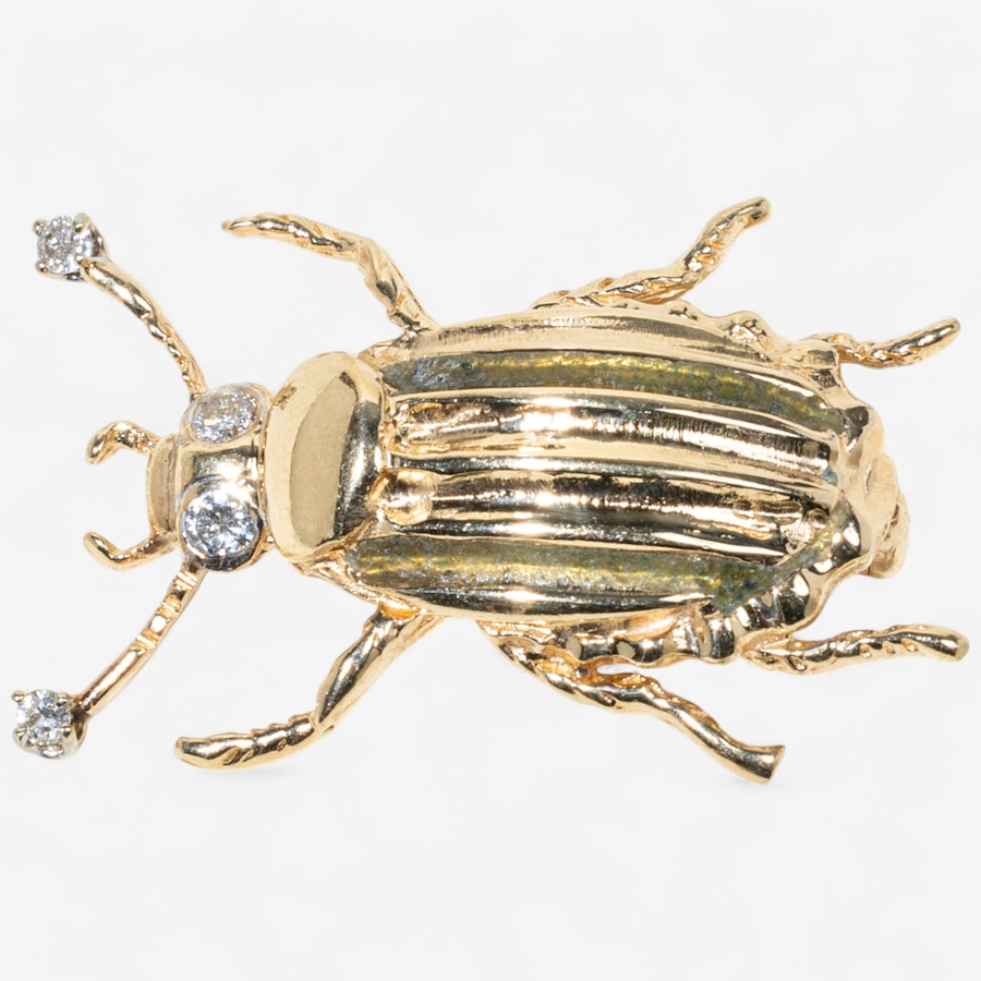 Image 747414.jpg, Product 747-414 / Price $2,495.00, 14K Yellow Gold Beetle Motif Brooch, set with Diamonds from Estate Originals on TSC.ca's Jewellery department