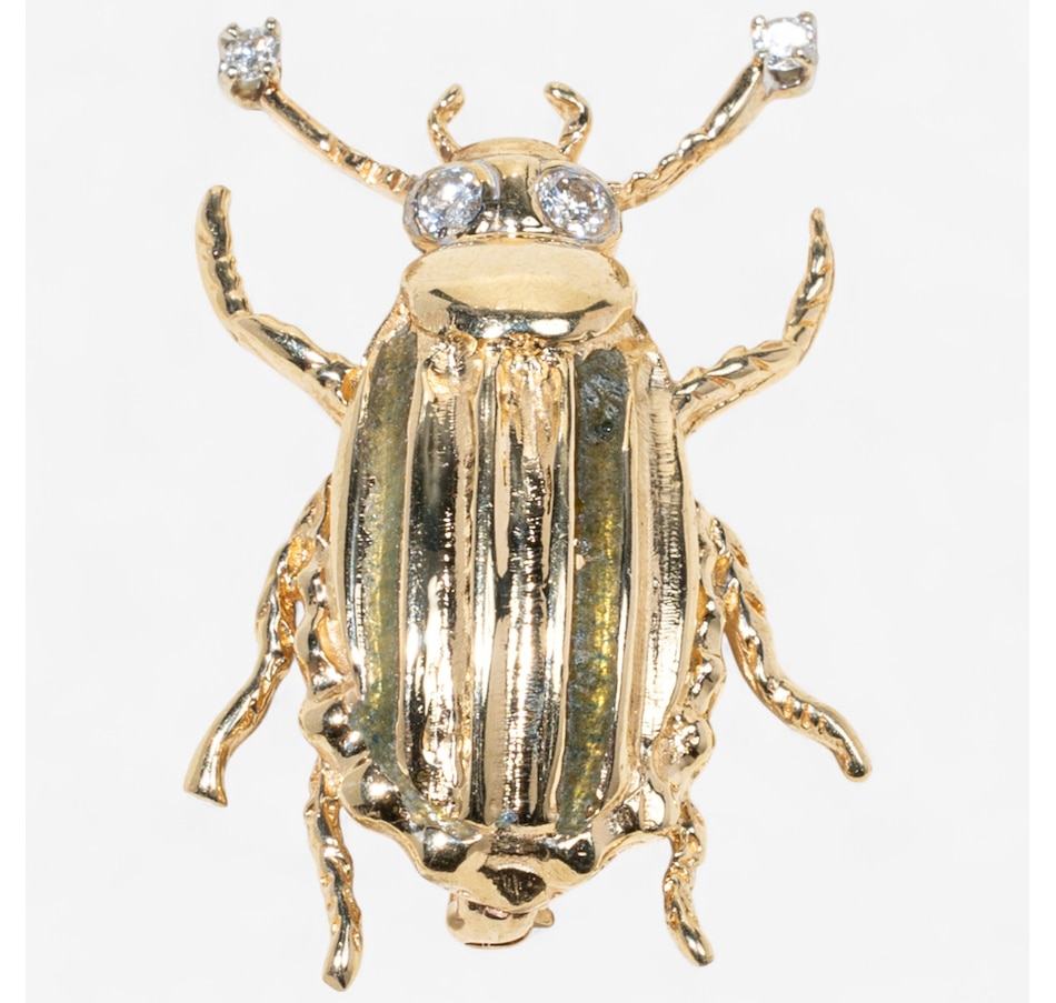 Image 747414_ALTMORE1.jpg, Product 747-414 / Price $1,995.00, 14K Yellow Gold Beetle Motif Brooch, set with Diamonds from Estate Originals on TSC.ca's Jewellery department