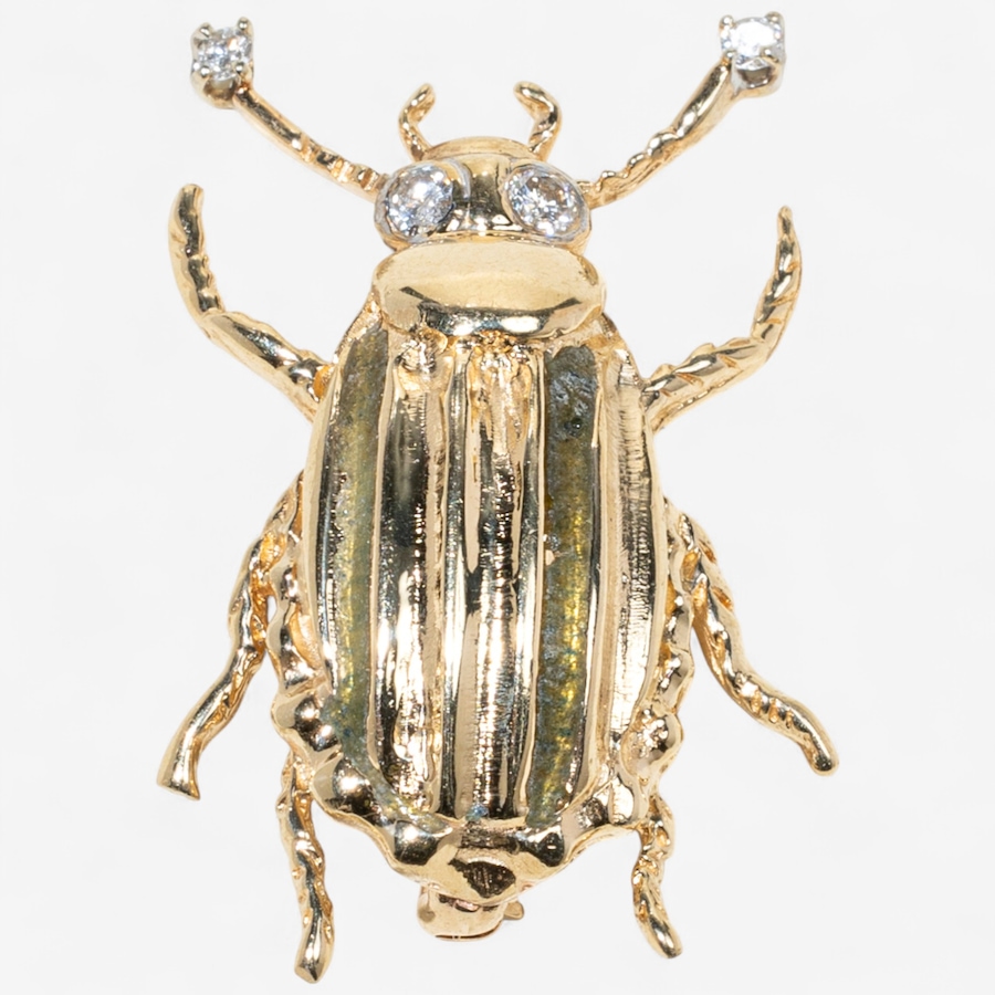 Image 747414_ALTMORE1.jpg, Product 747-414 / Price $2,495.00, 14K Yellow Gold Beetle Motif Brooch, set with Diamonds from Estate Originals on TSC.ca's Jewellery department