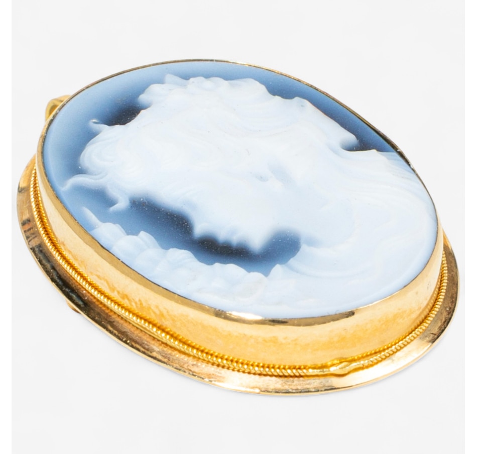 Image 747419_ALTMORE1.jpg, Product 747-419 / Price $1,595.00, 18KT Yellow Gold Blue Cameo Brooch/Pendant from Estate Originals on TSC.ca's Jewellery department