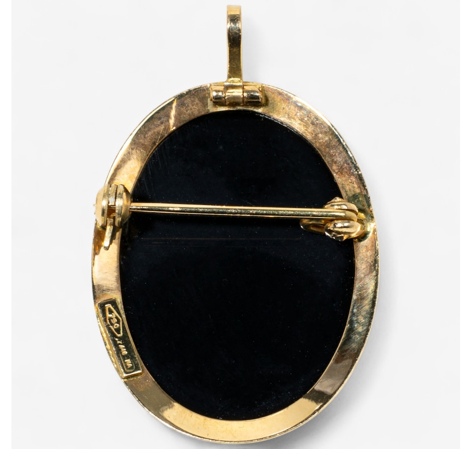 Image 747419_ALTMORE2.jpg, Product 747-419 / Price $1,595.00, 18KT Yellow Gold Blue Cameo Brooch/Pendant from Estate Originals on TSC.ca's Jewellery department