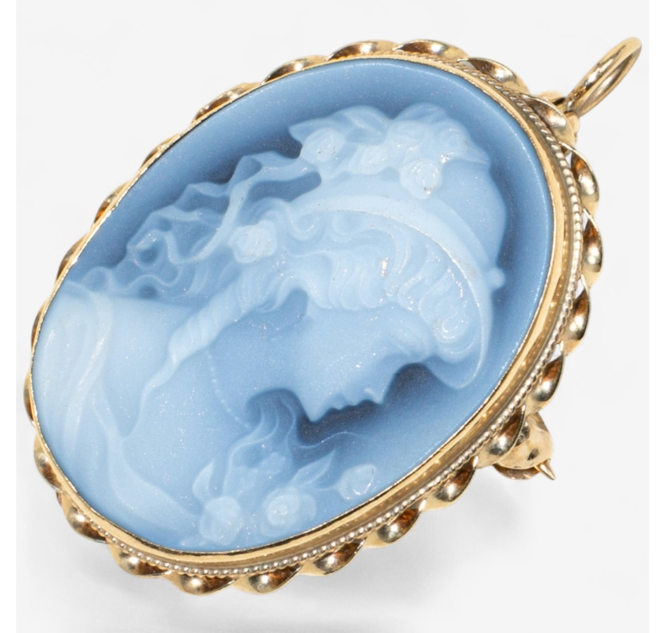 Image 747421_ALTMORE1.jpg, Product 747-421 / Price $1,295.00, 14KT Yellow Gold Blue Cameo Brooch/Pendant from Estate Originals on TSC.ca's Jewellery department