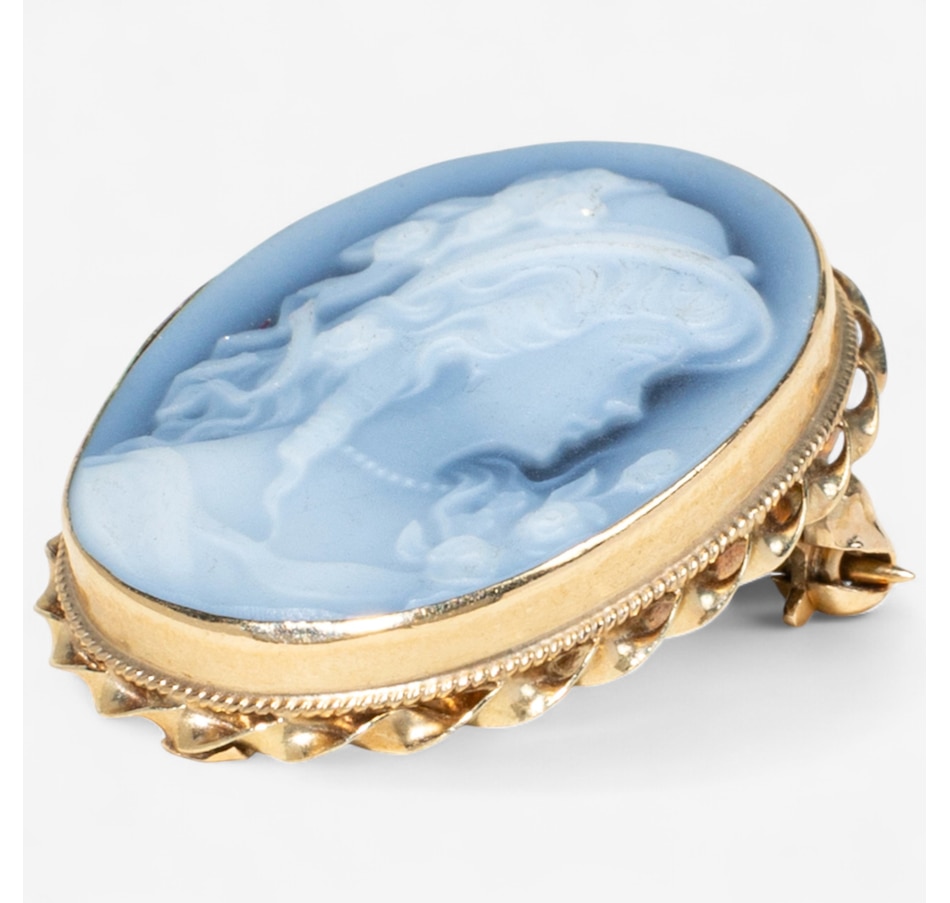 Image 747421_ALTMORE3.jpg, Product 747-421 / Price $1,295.00, 14KT Yellow Gold Blue Cameo Brooch/Pendant from Estate Originals on TSC.ca's Jewellery department