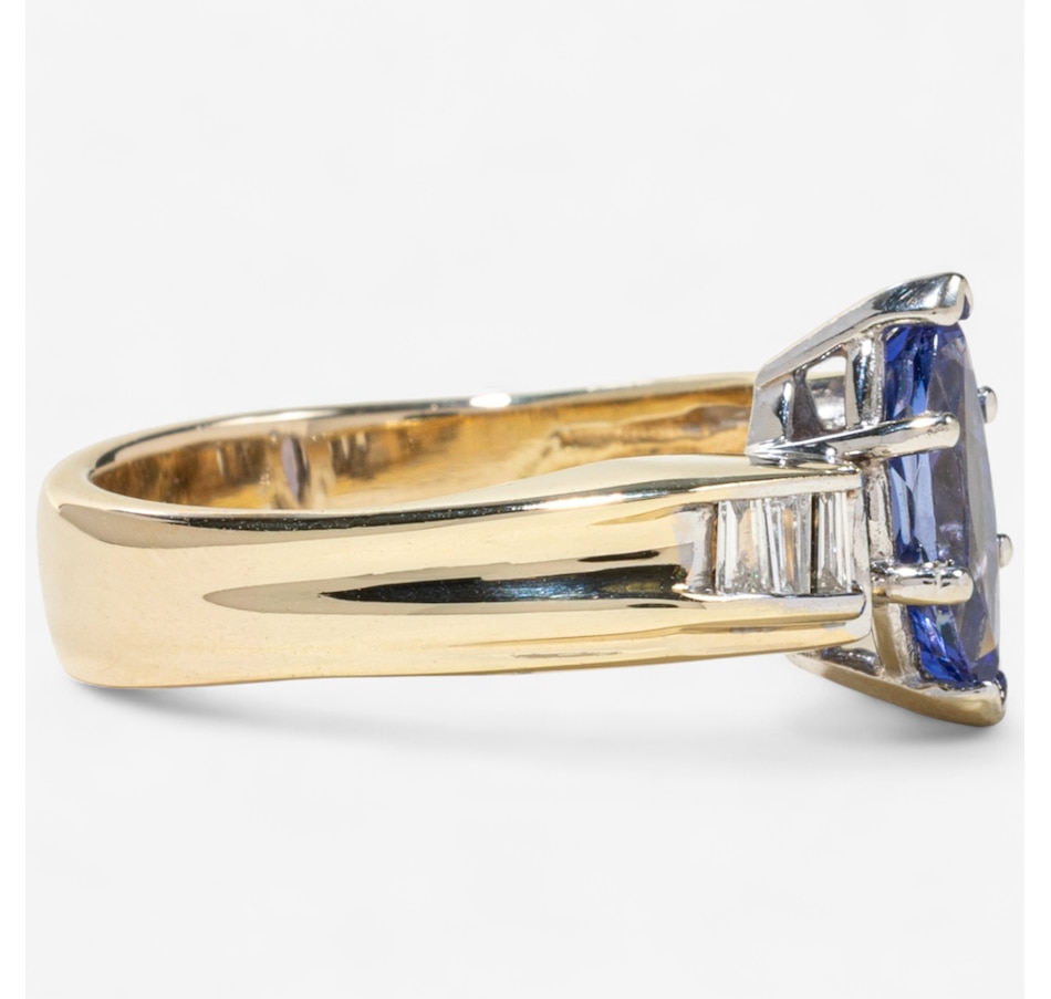 Image 747430_ALTMORE2.jpg, Product 747-430 / Price $2,895.00, 14K Yellow and White Gold 1.12 Carat Tanzanite and Baguette Diamond Ring from Estate Originals on TSC.ca's Jewellery department