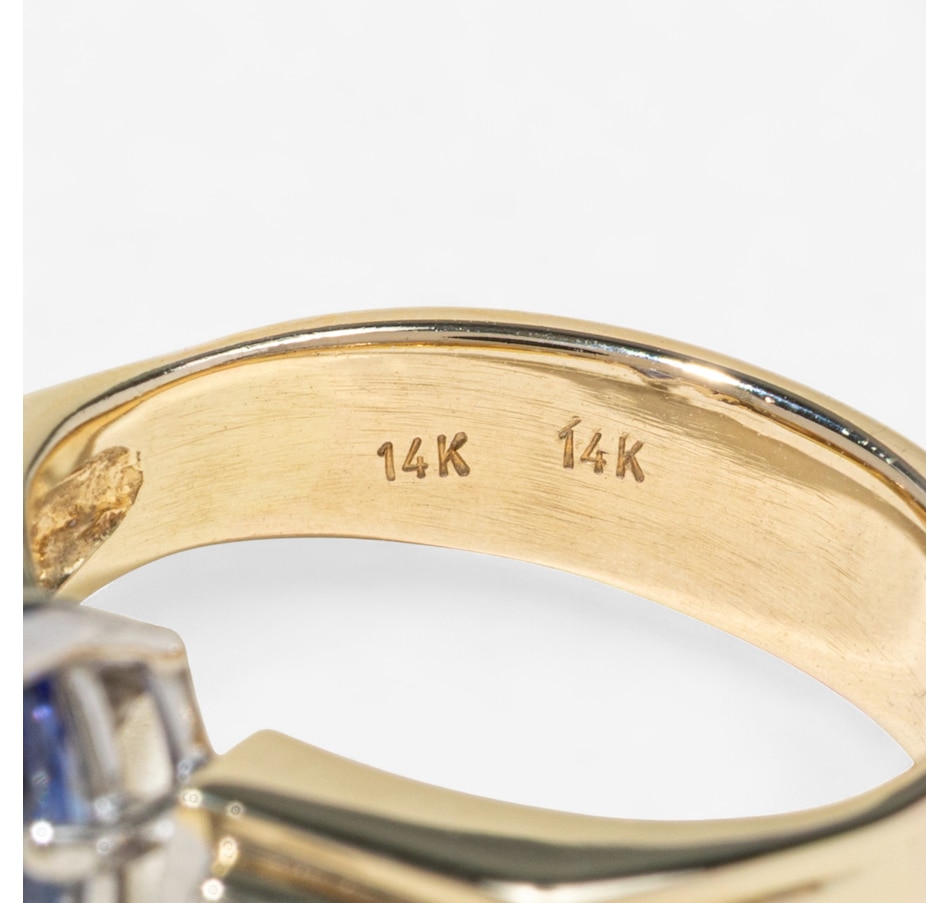 Image 747430_ALTMORE4.jpg, Product 747-430 / Price $2,895.00, 14K Yellow and White Gold 1.12 Carat Tanzanite and Baguette Diamond Ring from Estate Originals on TSC.ca's Jewellery department