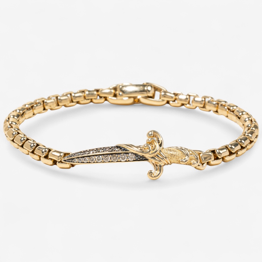 Image 747435.jpg, Product 747-435 / Price $8,995.00, 18K Yellow Gold DAVID YURMAN Diamond-Set Waves Dagger Bracelet from Estate Originals on TSC.ca's Jewellery department