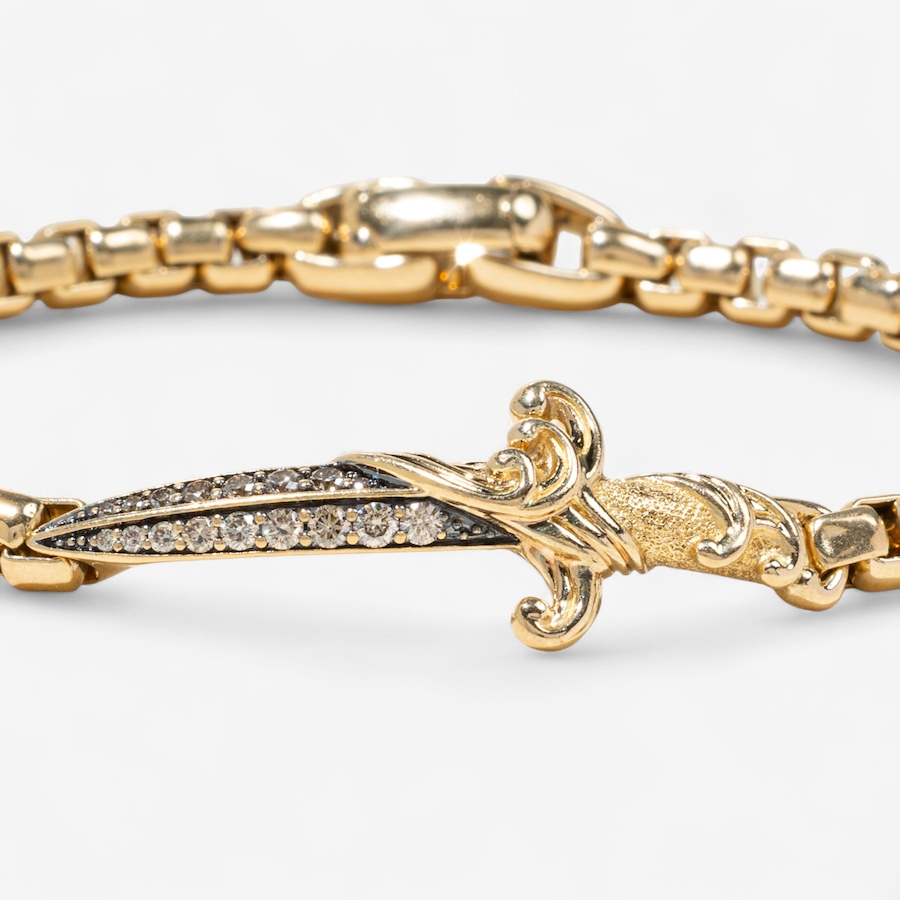 Image 747435_ALTMORE2.jpg, Product 747-435 / Price $8,995.00, 18K Yellow Gold DAVID YURMAN Diamond-Set Waves Dagger Bracelet from Estate Originals on TSC.ca's Jewellery department