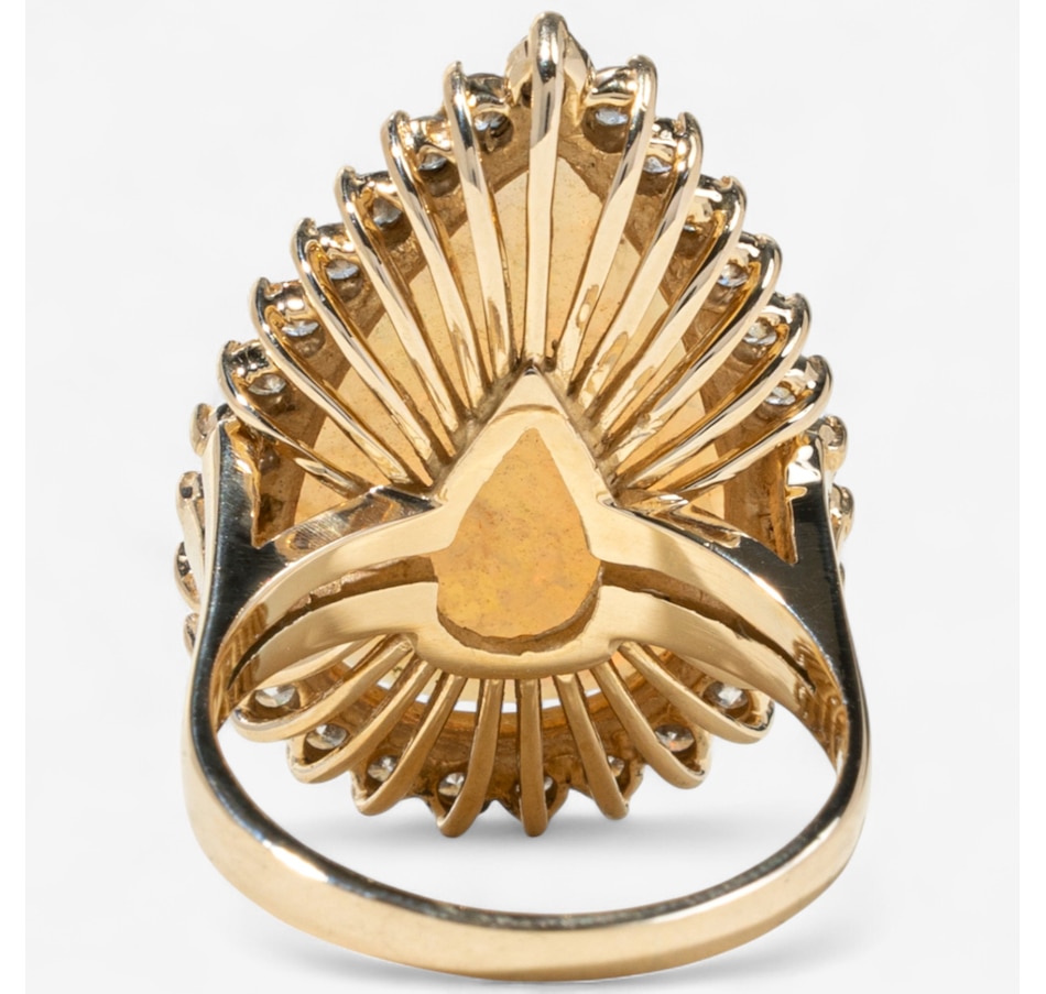 Image 747436_ALTMORE3.jpg, Product 747-436 / Price $4,295.00, 14K Yellow Gold 11.70CT Pear Shaped Opal and Diamond Ring from Estate Originals on TSC.ca's Jewellery department