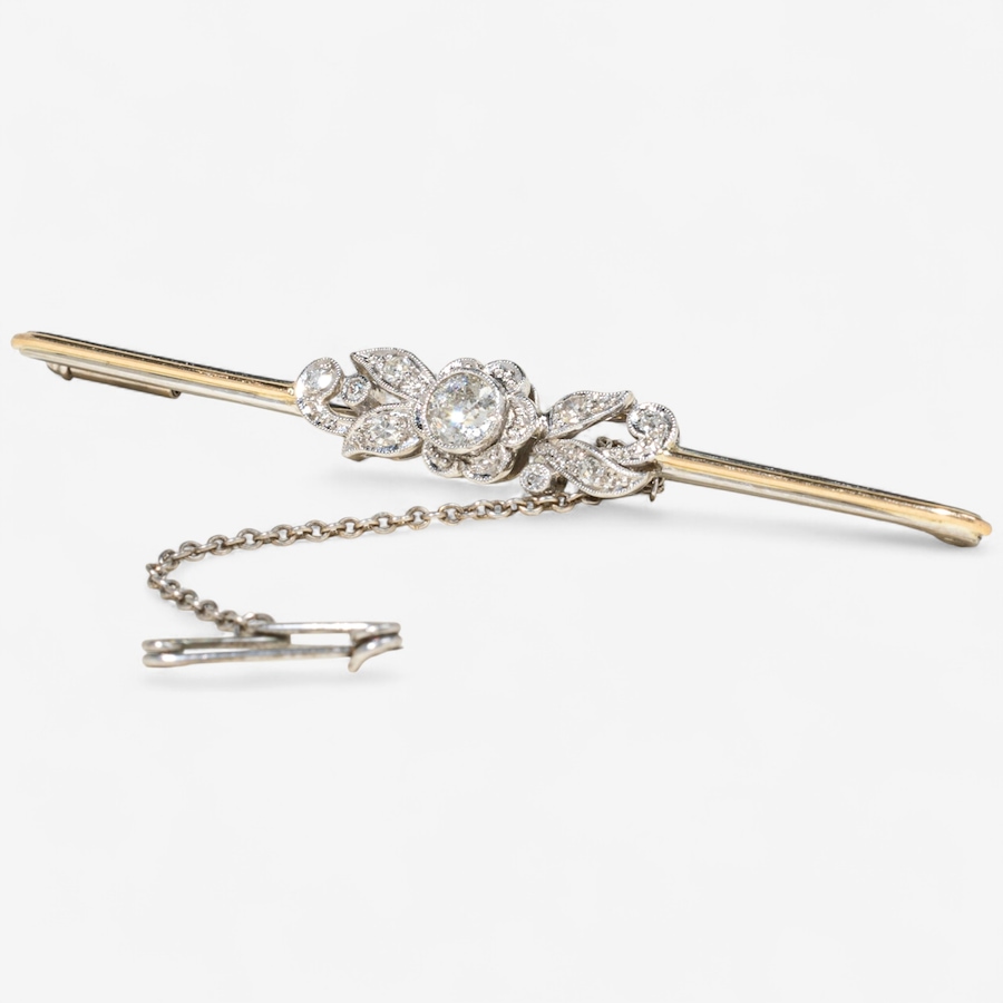 Image 747439_ALTMORE2.jpg, Product 747-439 / Price $3,295.00, 14K White and Yellow Gold Antique Old European Cut Diamond Bar Pin from Estate Originals on TSC.ca's Jewellery department