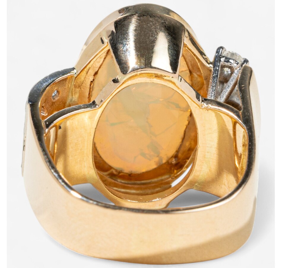 Image 747441_ALTMORE3.jpg, Product 747-441 / Price $5,495.00, 18K Yellow and White Gold Oval Opal and Diamond Ring from Estate Originals on TSC.ca's Jewellery department