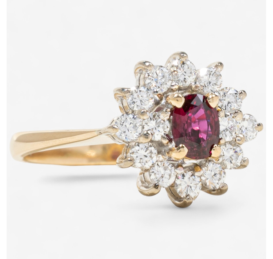 Image 747443_ALTMORE1.jpg, Product 747-443 / Price $2,195.00, 14K Yellow and White Gold Ruby and Diamond Cluster Ring from Estate Originals on TSC.ca's Jewellery department