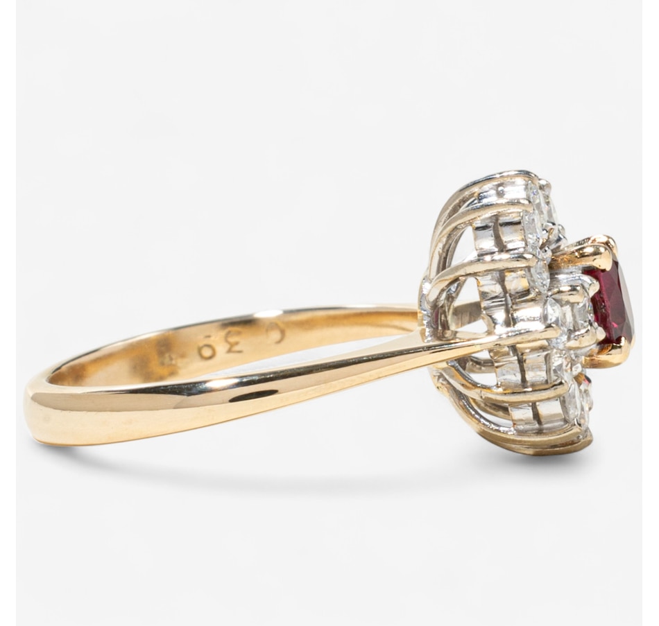 Image 747443_ALTMORE2.jpg, Product 747-443 / Price $2,195.00, 14K Yellow and White Gold Ruby and Diamond Cluster Ring from Estate Originals on TSC.ca's Jewellery department