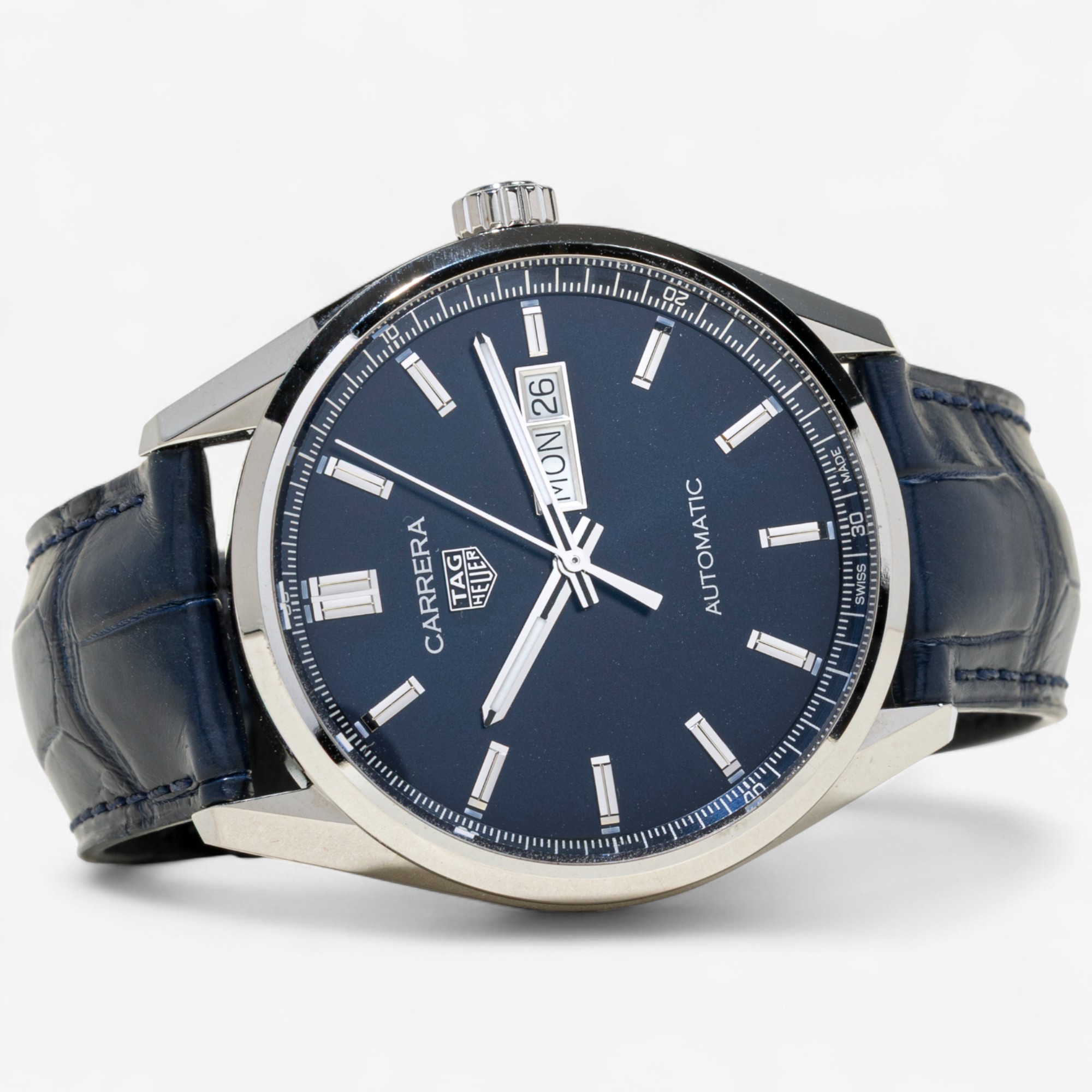 Stainless Steel TAG HEUER CARRERA Calibre 5 Swiss Made Wristwatch
