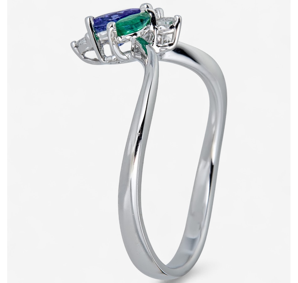 Image 747463_ALTMORE1.jpg, Product 747-463 / Price $949.99, Cirari 14K White Gold Tanzanite, Emerald & Diamond Ring from Cirari on TSC.ca's Jewellery department