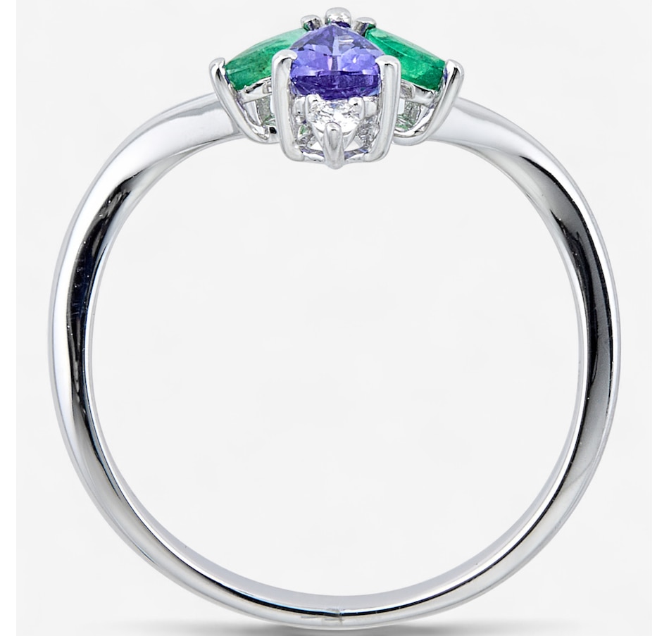 Image 747463_ALTMORE2.jpg, Product 747-463 / Price $949.99, Cirari 14K White Gold Tanzanite, Emerald & Diamond Ring from Cirari on TSC.ca's Jewellery department