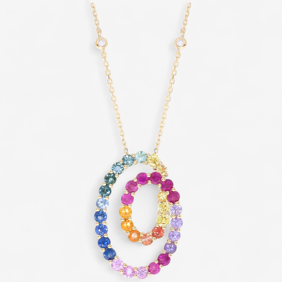 Image 747480.jpg, Product 747-480 / Price $2,799.99, Cirari 14K Yellow Gold Multi Sapphire & Diamond Pendant Necklace from Cirari on TSC.ca's Jewellery department